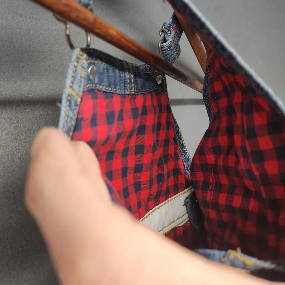 OshKosh B'Gosh Overalls Boys 18 Months Blue Jean Denim Flannel Lined Lumberjack